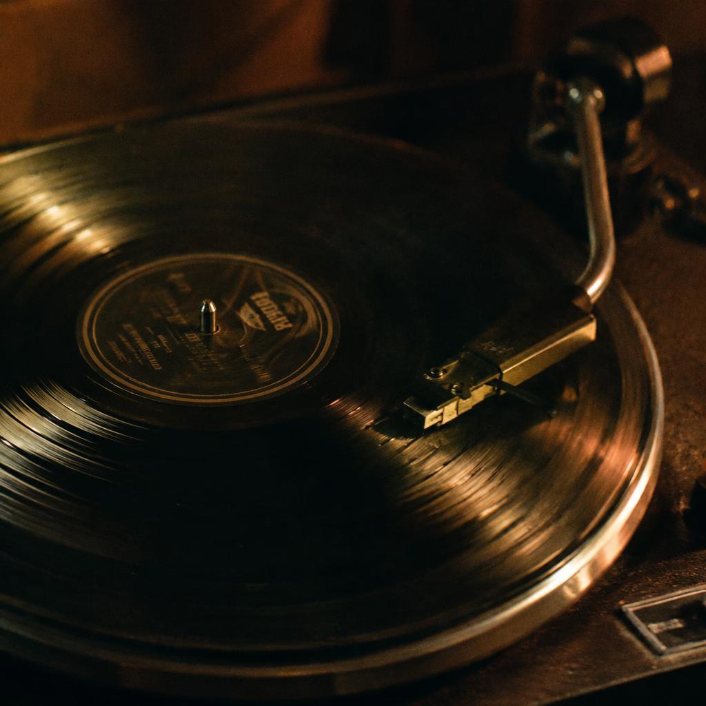 Vinylplaat op een draaitafel